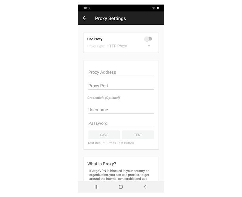 تنظیمات پراکسی
