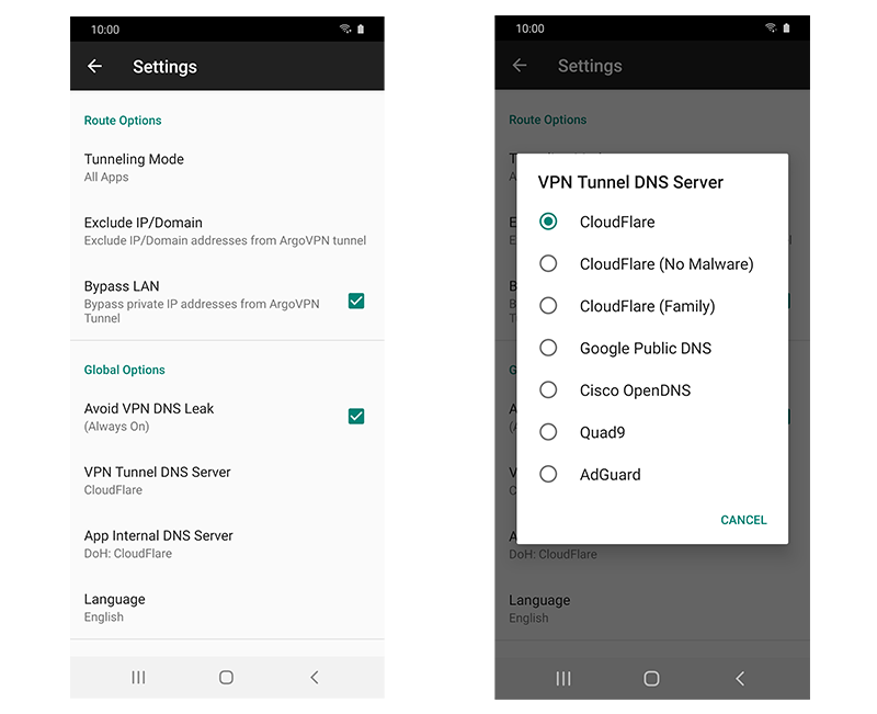 تنظیمات DNS تونل VPN